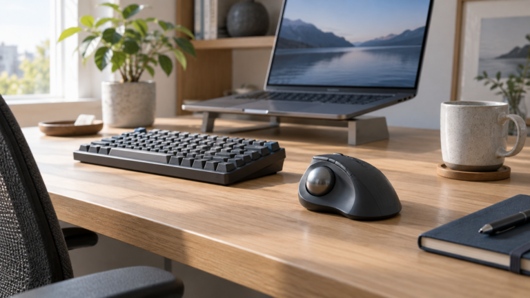 ERGO M575SPをイメージした在宅ワークのデスク